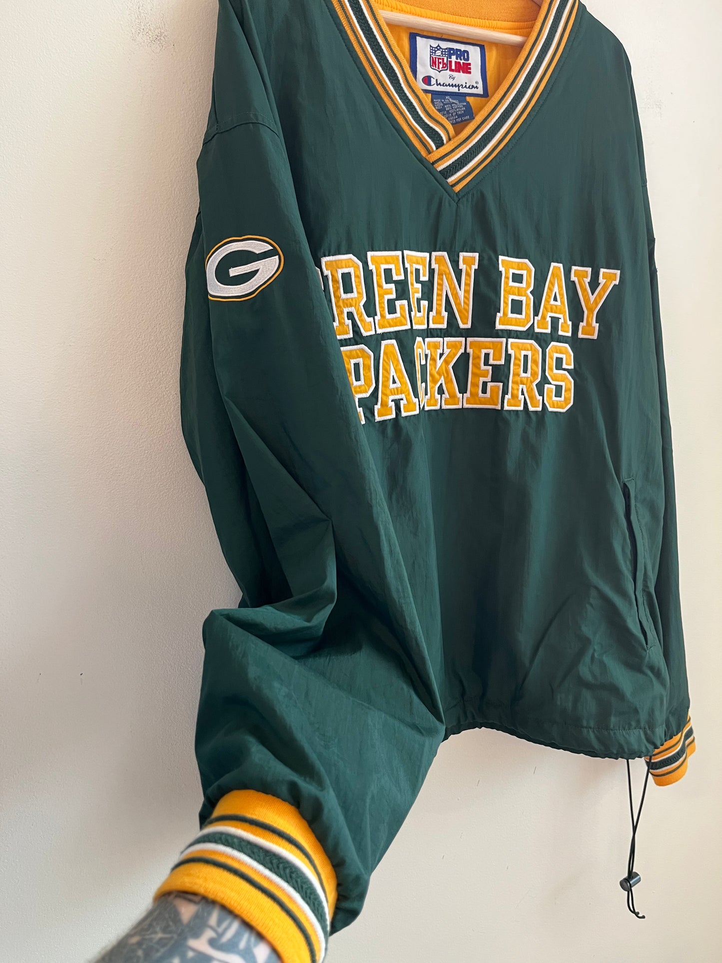 90s Green Bay Packers Spell Out  Champion Windbreaker (XL)