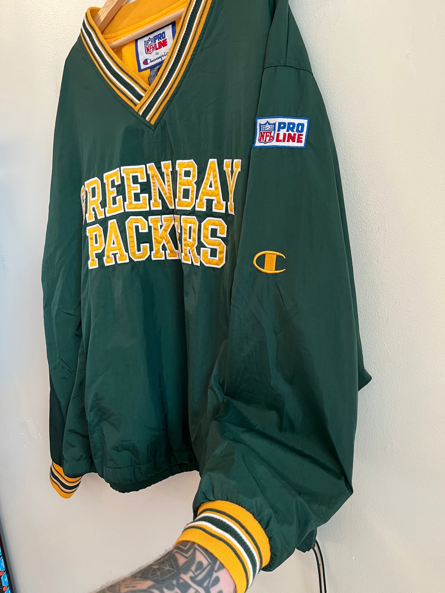 90s Green Bay Packers Spell Out  Champion Windbreaker (XL)