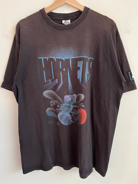 1990s Charlotte Hornets Faded Starter Graphic Tee (L)
