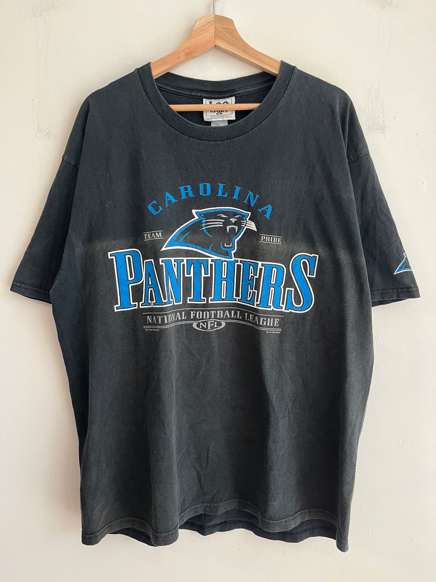 1999 Carolina Panthers Lee Faded Black Tee (XL)
