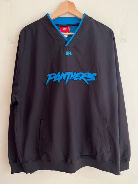 00s Carolina Panthers Black Cat Scratch Windbreaker (L)