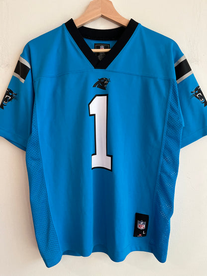 2010s Carolina Panthers Cam Newton NFL Team Blue Jersey (Youth L)
