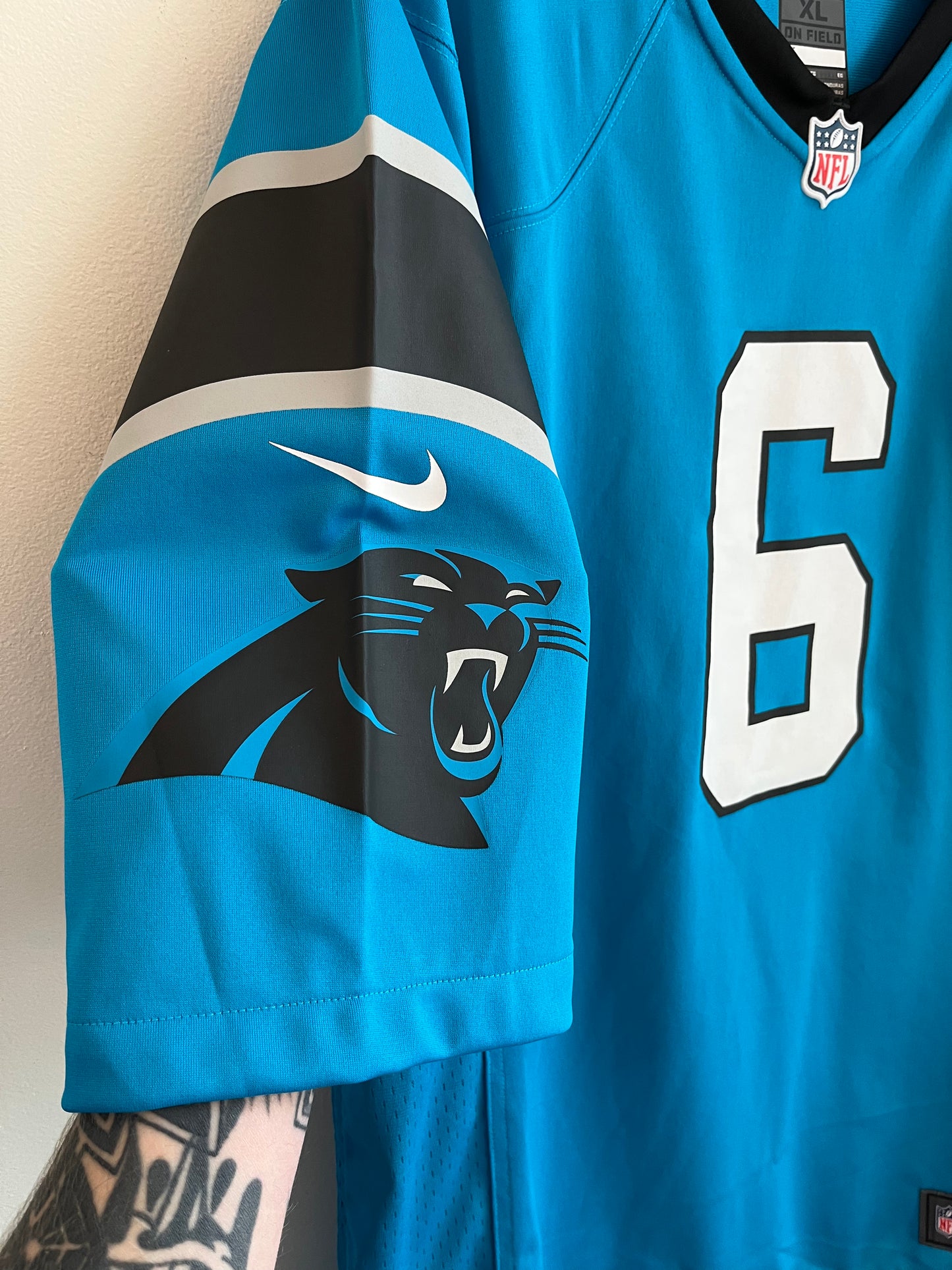 2022 Carolina Panthers Baker Mayfield Blue Nike Jersey (XL)