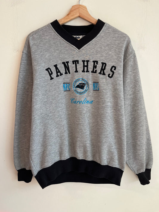 90s Carolina Panthers Lee V Neck Crewneck (M)