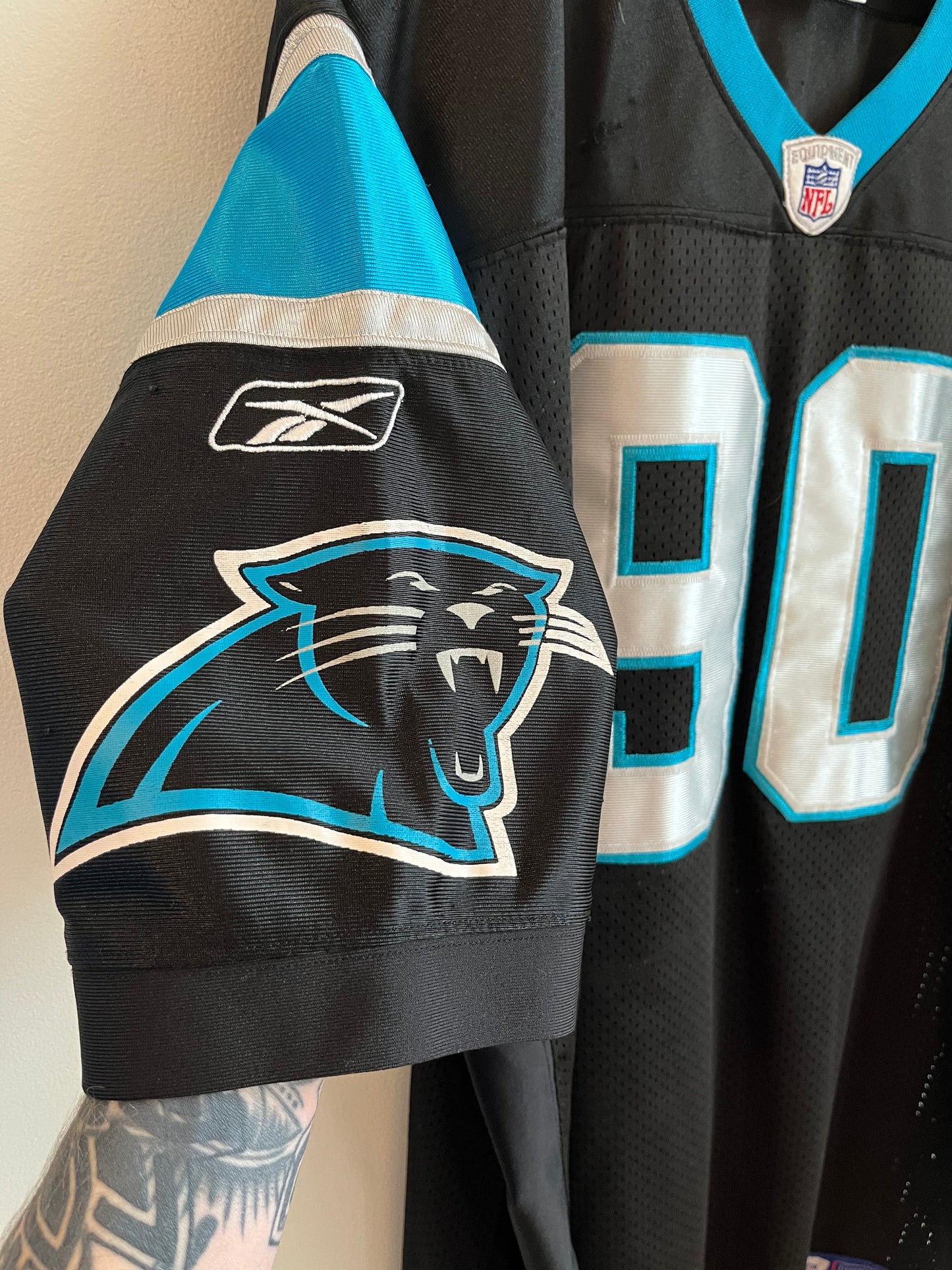 00s Carolina Panthers Julius Peppers Stitched Home Jersey (XXL)