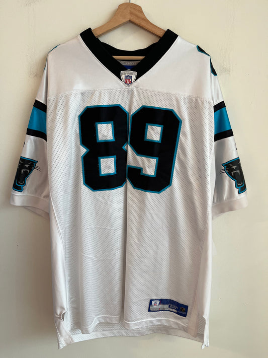 00s Carolina Panthers Steve Smith Stitched Reebok Away Jersey (XXL)