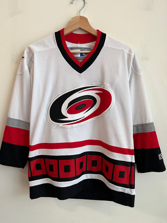90s Carolina Hurricanes White CCM NHL Hockey Jersey (Youth L/XL)