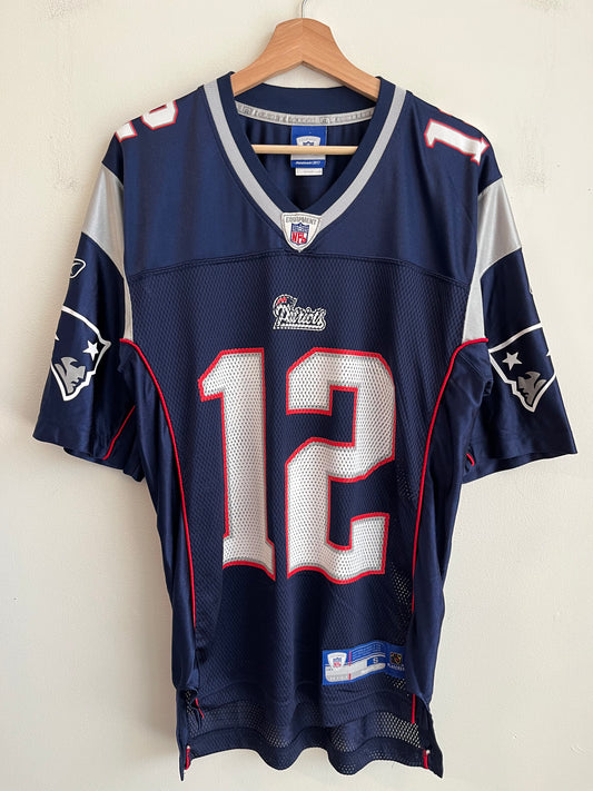 00s New England Patriots Tom Brady Reebok Home Jersey (S)