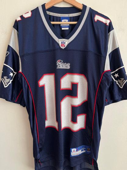 00s New England Patriots Tom Brady Reebok Home Jersey (S)