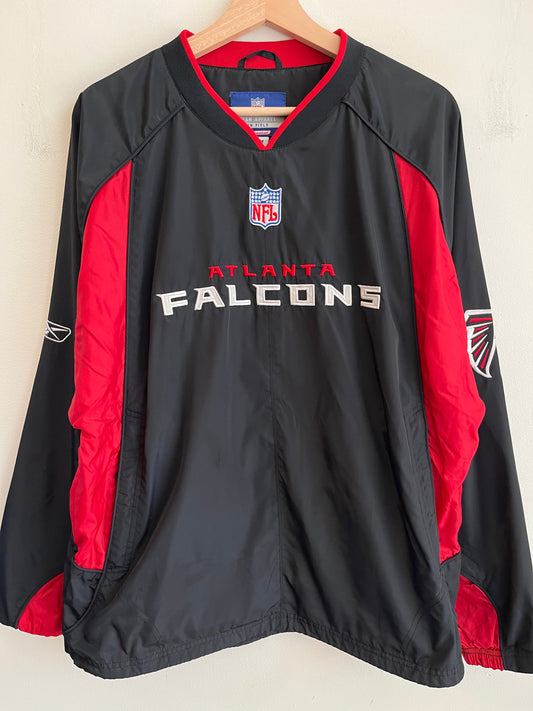 00s Atlanta Falcons Reebok Black Windbreaker (M)