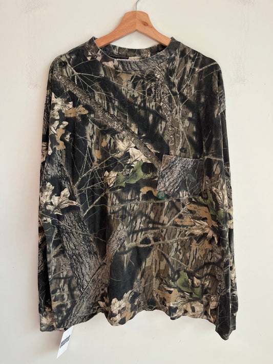 90s Camo Mossy Oak Long Sleeve Shirt (XL)