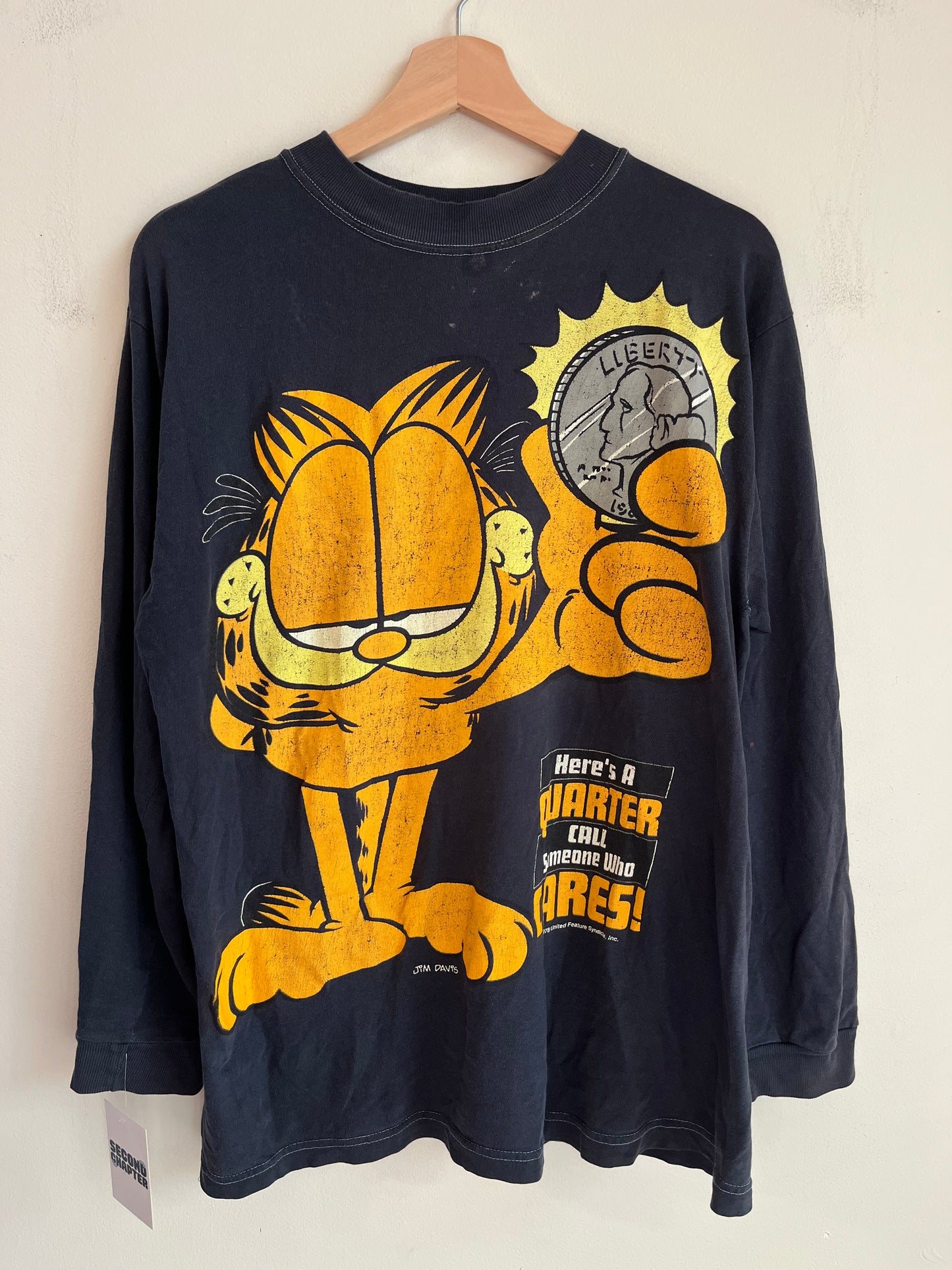 1978 Garfield Vintage Jim Davis Cartoon Long Sleeve Shirt (L)