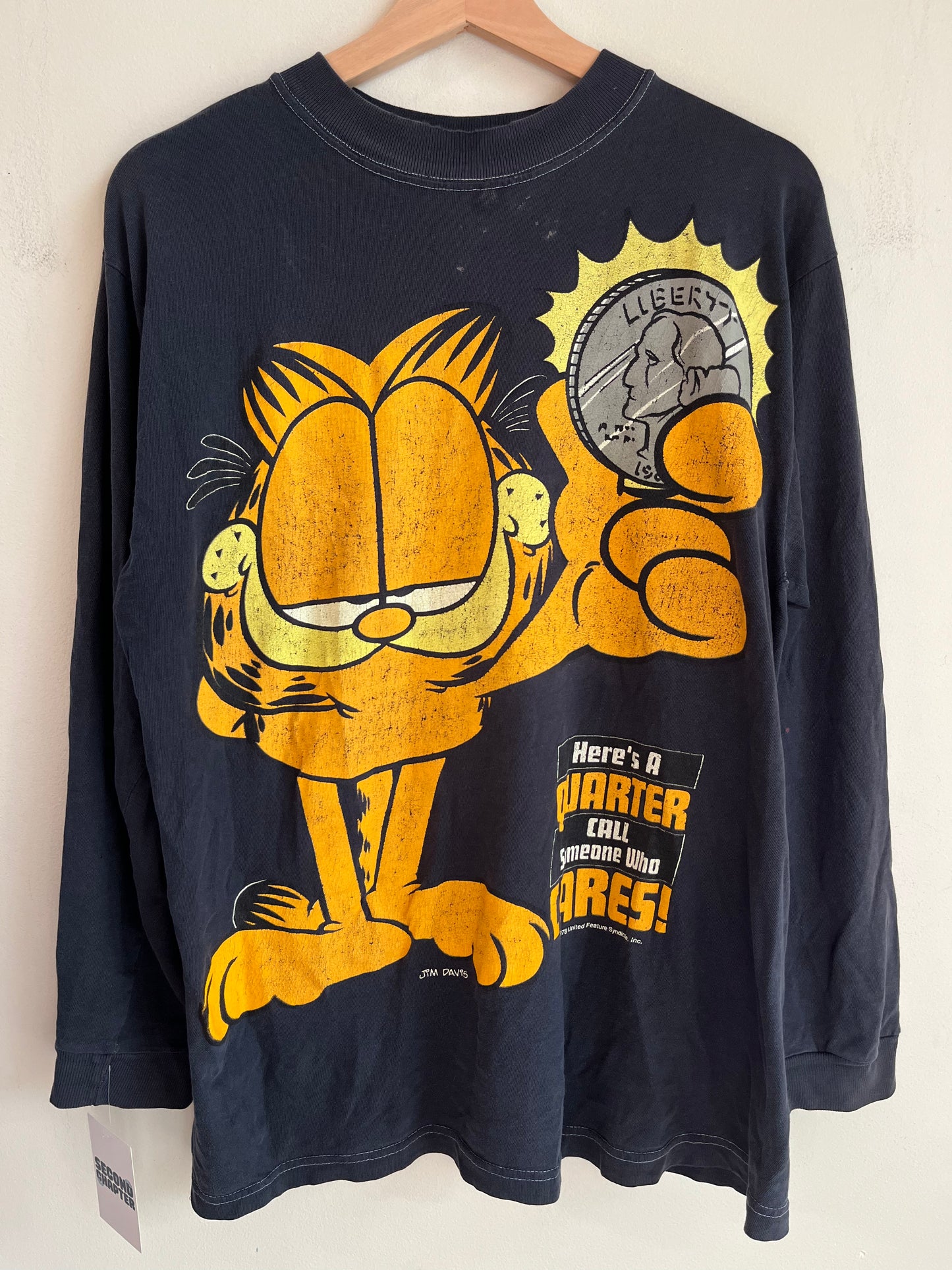 1978 Garfield Vintage Jim Davis Cartoon Long Sleeve Shirt (L)