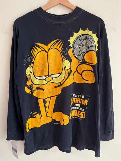 1978 Garfield Vintage Jim Davis Cartoon Long Sleeve Shirt (L)