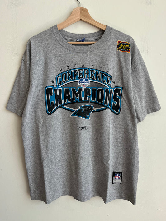 2003 Carolina Panthers Conference Champions Grey Tee (L)