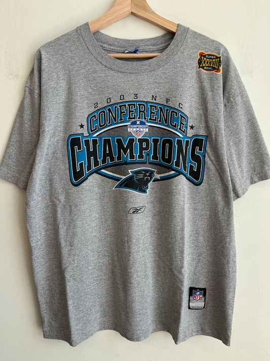 2003 Carolina Panthers Conference Champions Grey Tee (L)