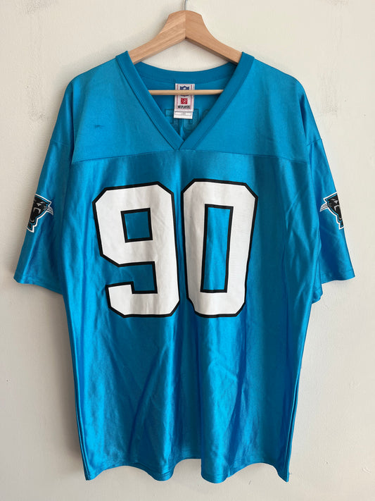 00s Carolina Panthers Julius Peppers Blue NFL Players Jersey (L)