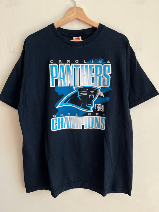 2003 Carolina Panthers Black NFC Champions Tee (XL)