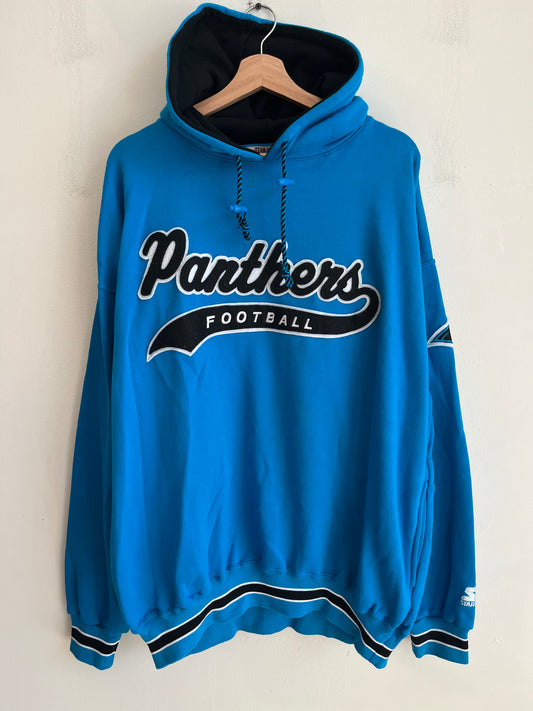 90s Carolina Panthers Football Blue Starter Tail Swoop Hoodie (XXL)