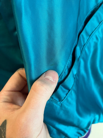 90s Charlotte Hornets DeLong Satin Spell Out Jacket (L)
