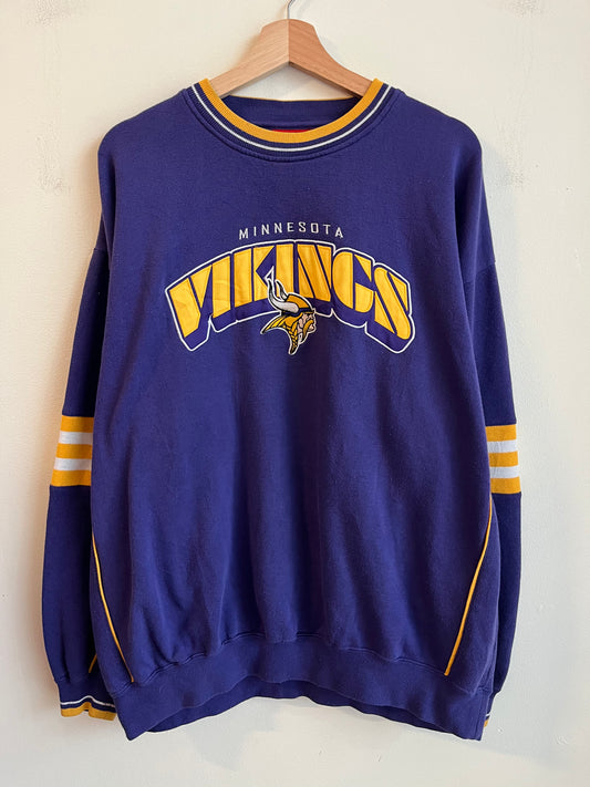 00s Minnesota Vikings Purple Spell Out Crewneck (XL)