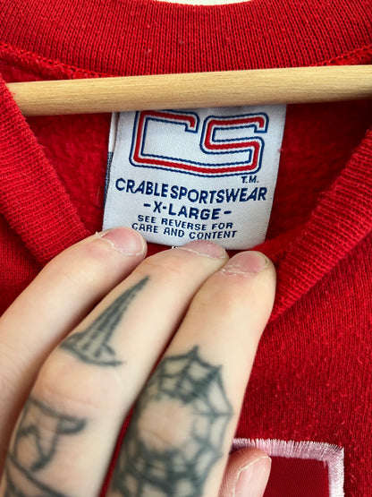 90s Indiana University Embroidered Red Crewneck (XL)