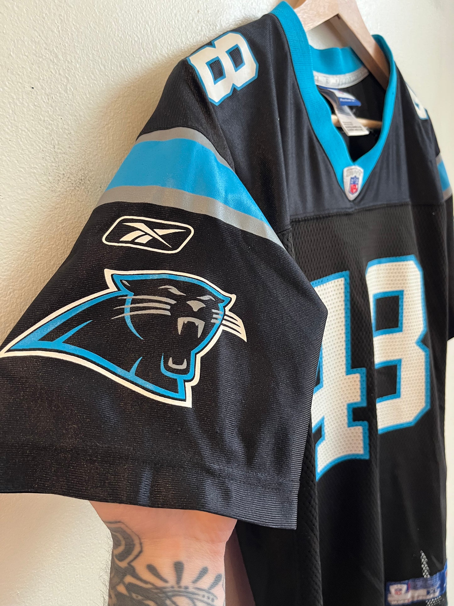 00s Carolina Panthers Stephen David Reebok Home Jersey (Youth XL)