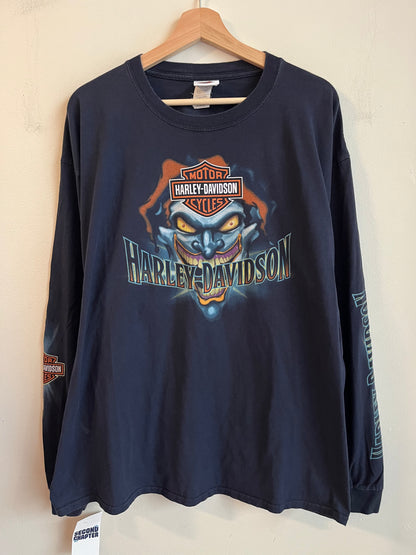2014 Harley Davidson Jester Navy Long Sleeve Shirt (XL)