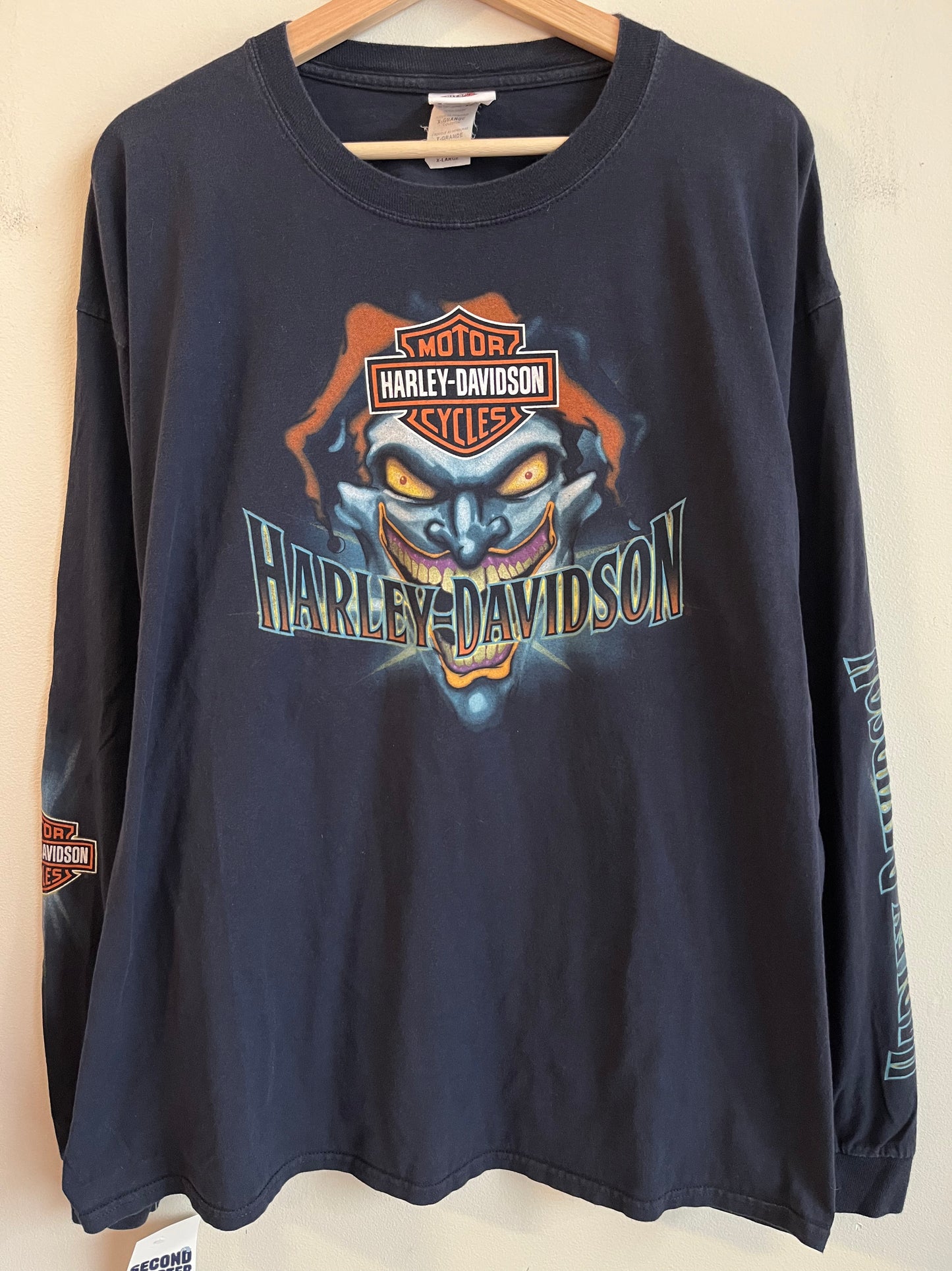 2014 Harley Davidson Jester Navy Long Sleeve Shirt (XL)