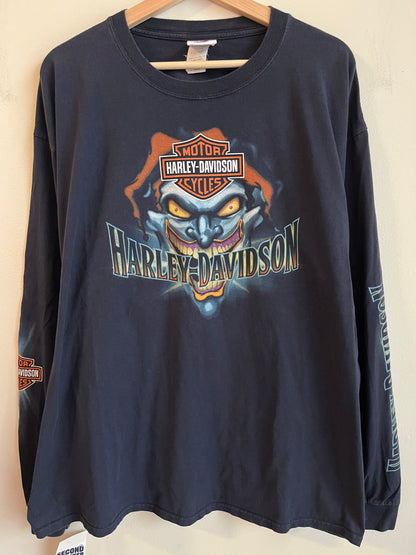 2014 Harley Davidson Jester Navy Long Sleeve Shirt (XL)