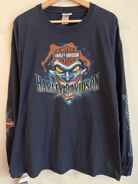 2014 Harley Davidson Jester Navy Long Sleeve Shirt (XL)