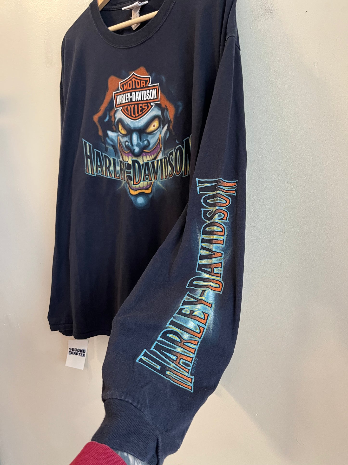 2014 Harley Davidson Jester Navy Long Sleeve Shirt (XL)