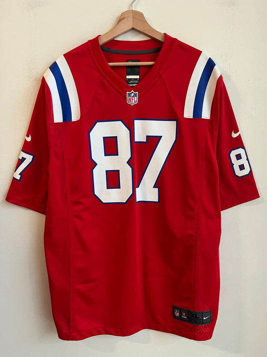 2012 New England Patriots Rob Gronkowski Red Throwback Jersey (XL)