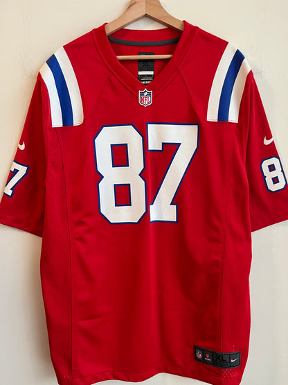 2012 New England Patriots Rob Gronkowski Red Throwback Jersey (XL)