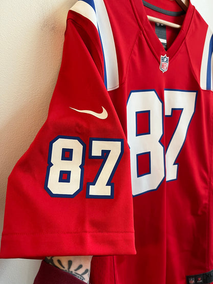 2012 New England Patriots Rob Gronkowski Red Throwback Jersey (XL)
