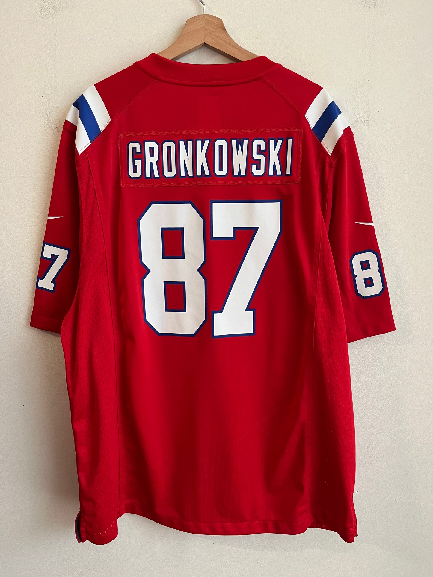 2012 New England Patriots Rob Gronkowski Red Throwback Jersey (XL)