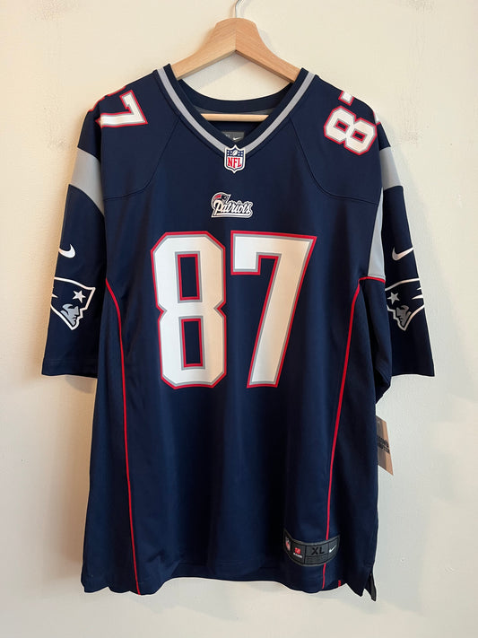 00s New England Patriots Rob Gronkowski Nike Home Jersey (XL)