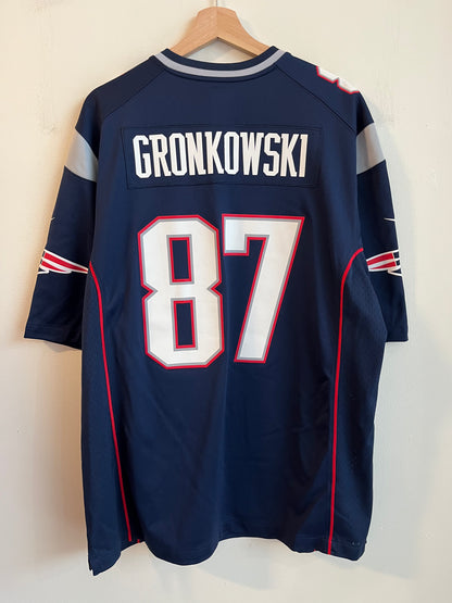 00s New England Patriots Rob Gronkowski Nike Home Jersey (XL)