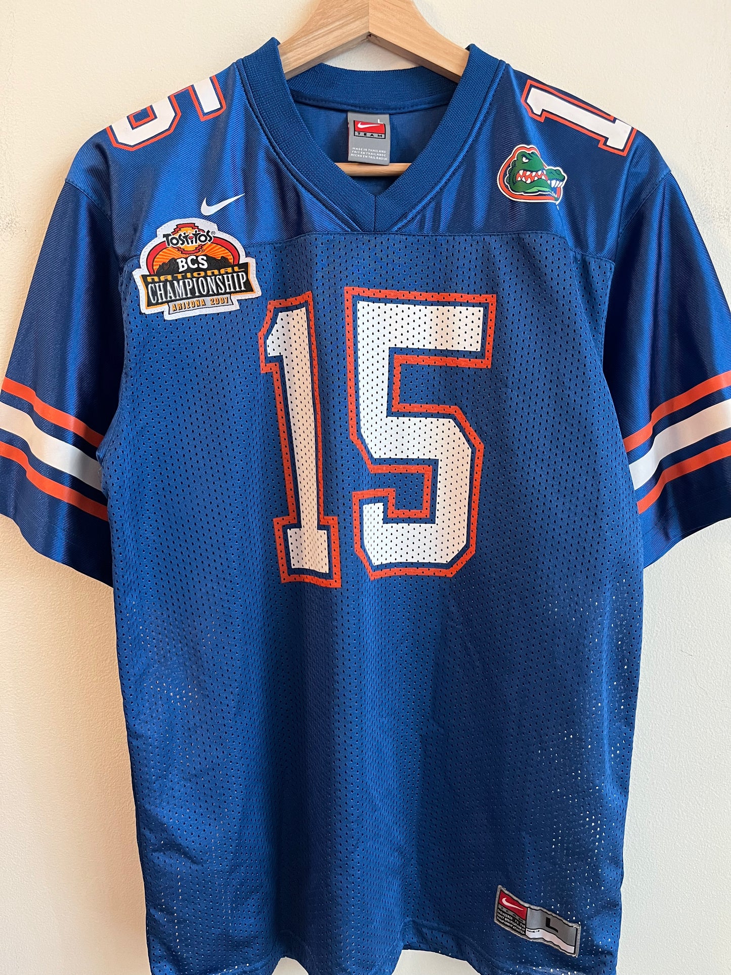 2007 Florida Gators Tim Tebow #15 Tostitos Championship Jersey (Youth L)