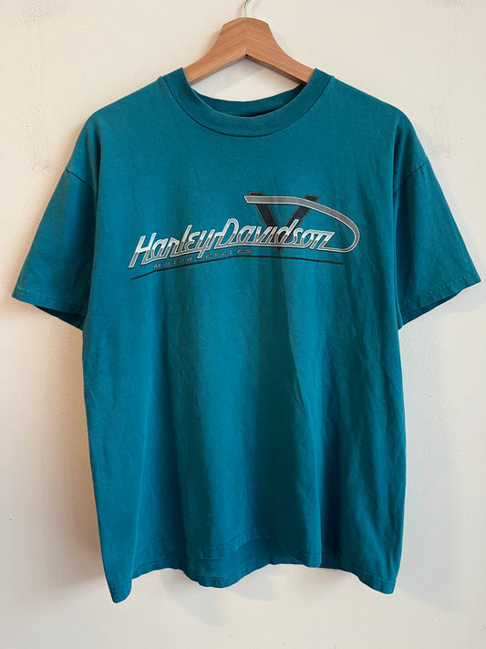 90s Harley Davidson Twin Cities Teal Tee (L)