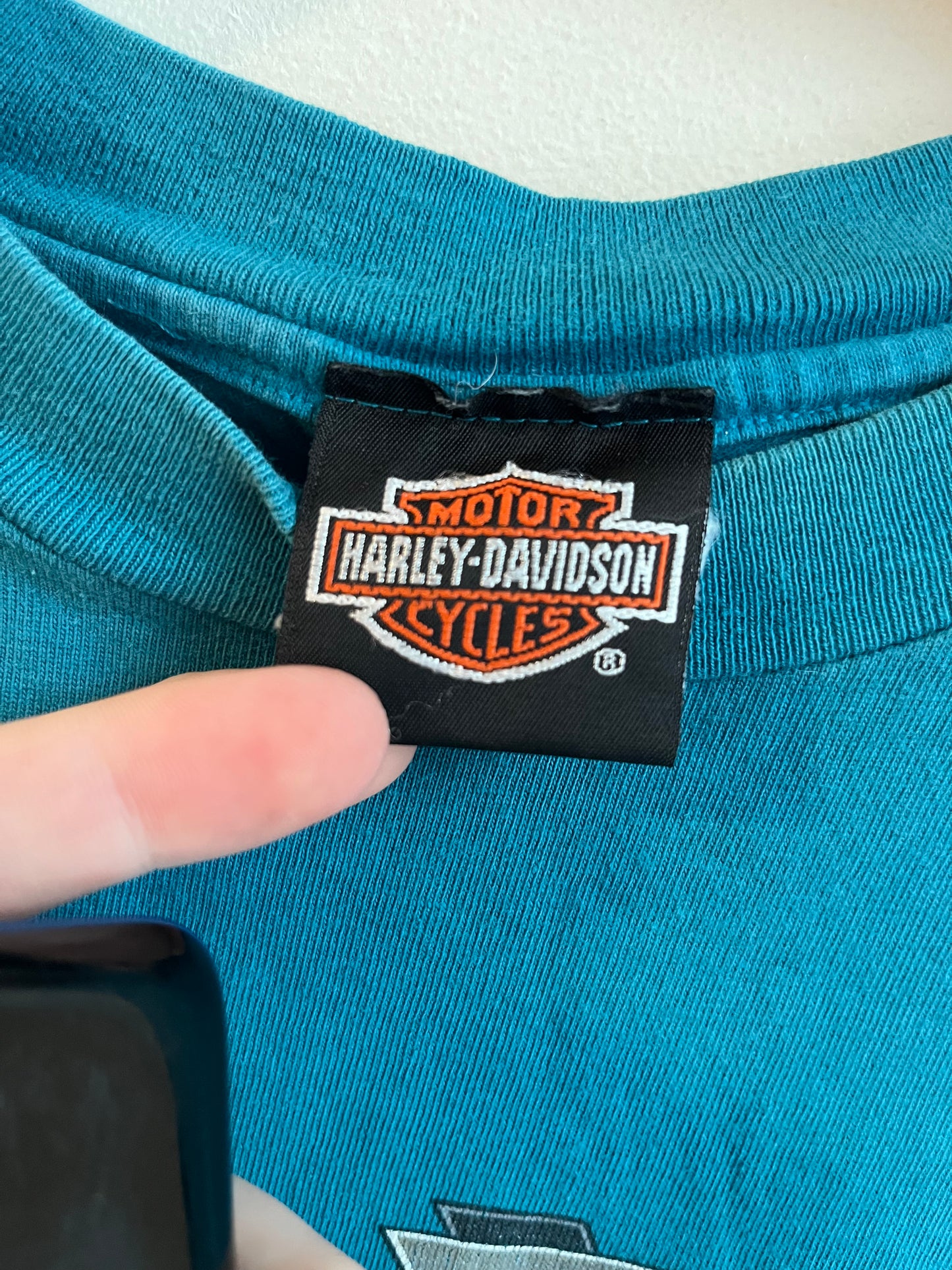 90s Harley Davidson Twin Cities Teal Tee (L)