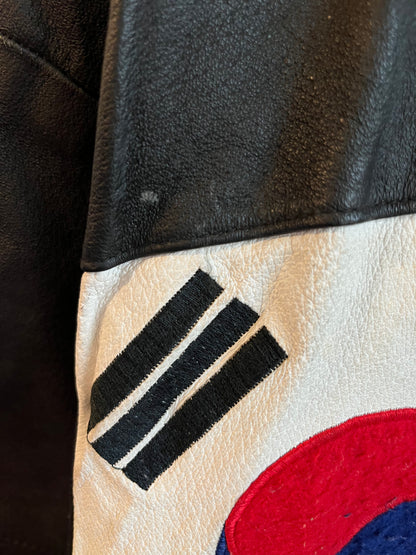90s Phase 2 International Flags Leather Jacket (L)
