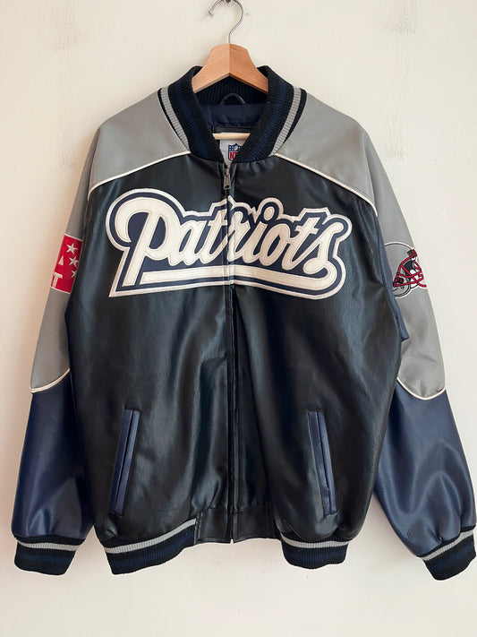 00s New England Patriots NFL Leather Jacket (XL)