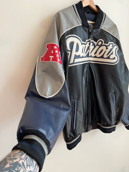 00s New England Patriots NFL Leather Jacket (XL)