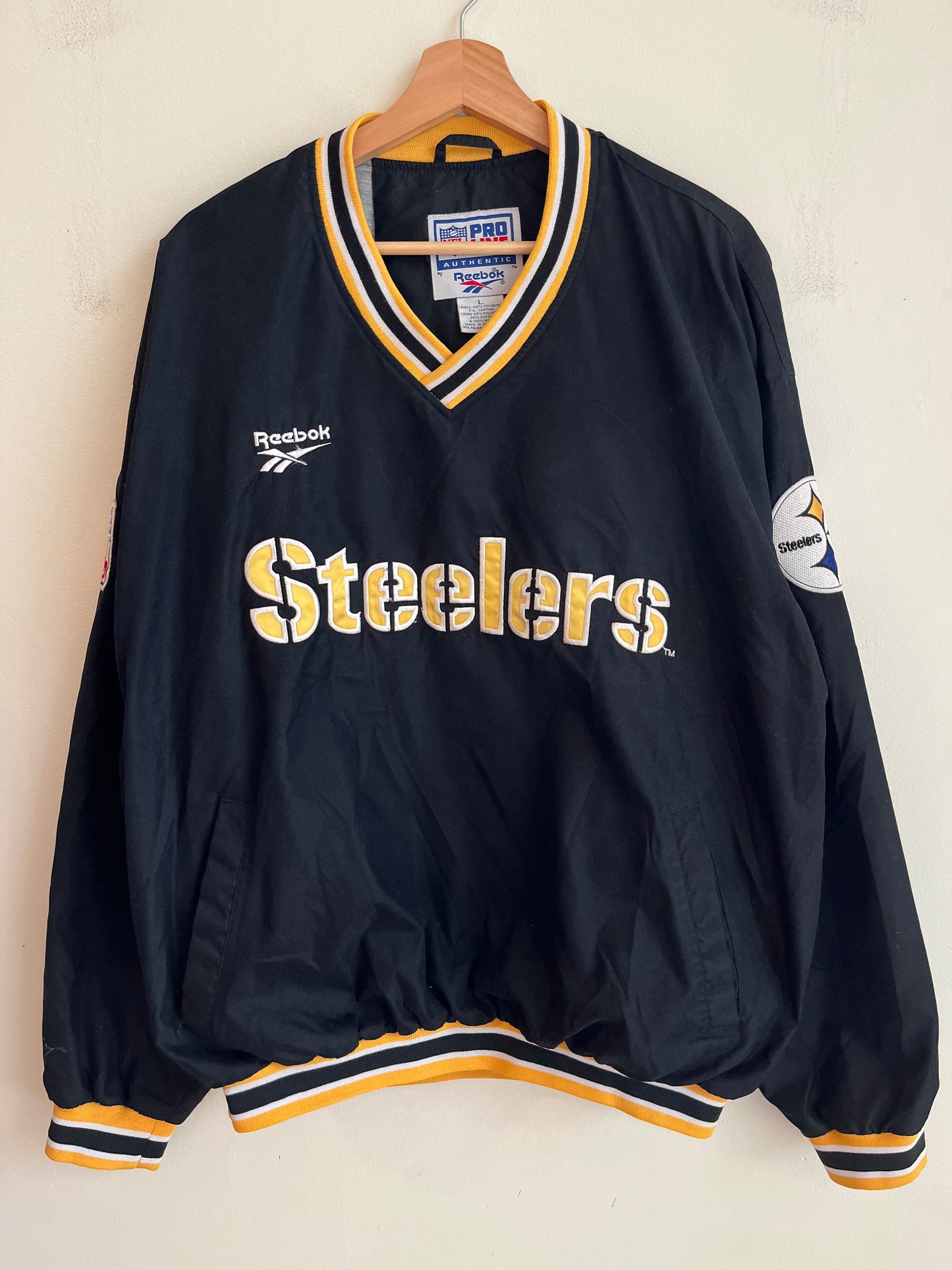 90s Pittsburgh Steelers Reebok Pro Line Windbreaker (L)