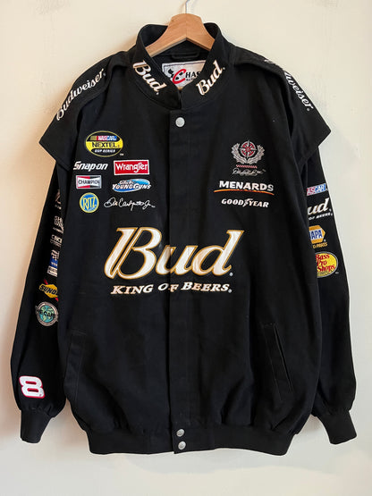 00s Nascar Dale Earnhardt Jr Budweiser Black/Gold Racing Jacket (XXL)
