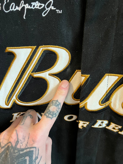 00s Nascar Dale Earnhardt Jr Budweiser Black/Gold Racing Jacket (XXL)