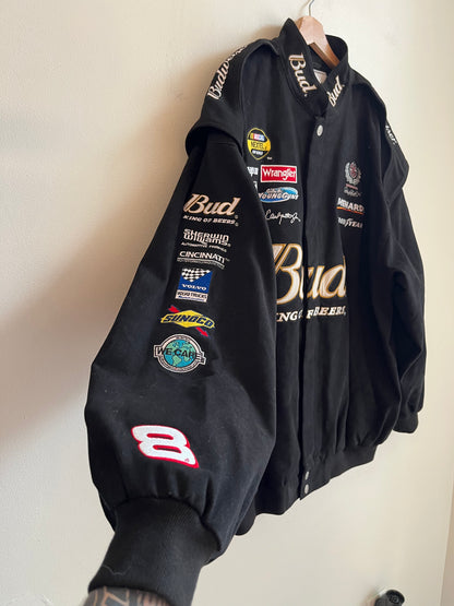 00s Nascar Dale Earnhardt Jr Budweiser Black/Gold Racing Jacket (XXL)