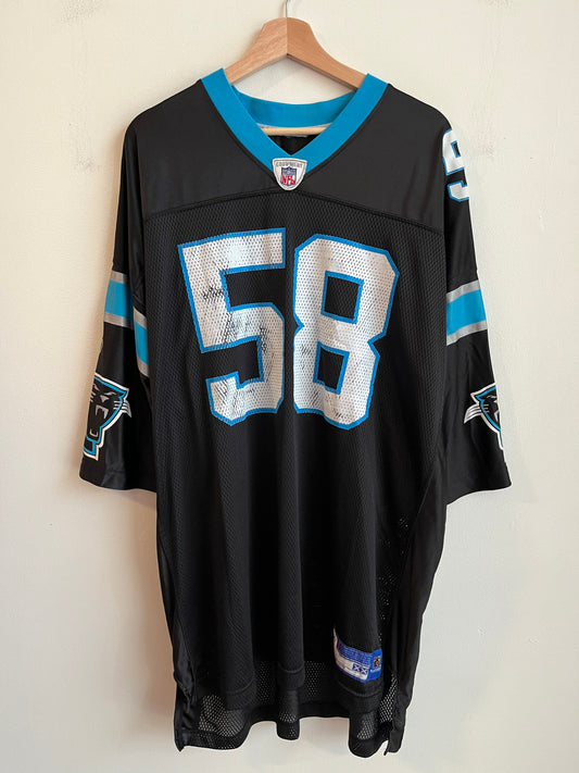00s Carolina Panthers Thomas Davis Cracked Reebok Home Jersey (XXL)