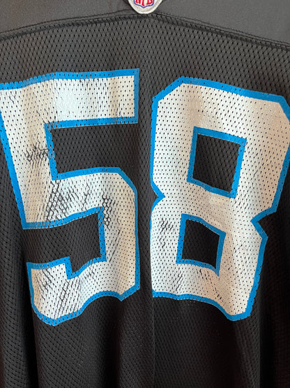 00s Carolina Panthers Thomas Davis Cracked Reebok Home Jersey (XXL)